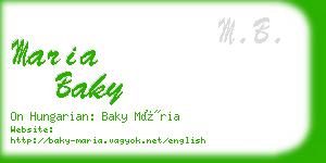 maria baky business card